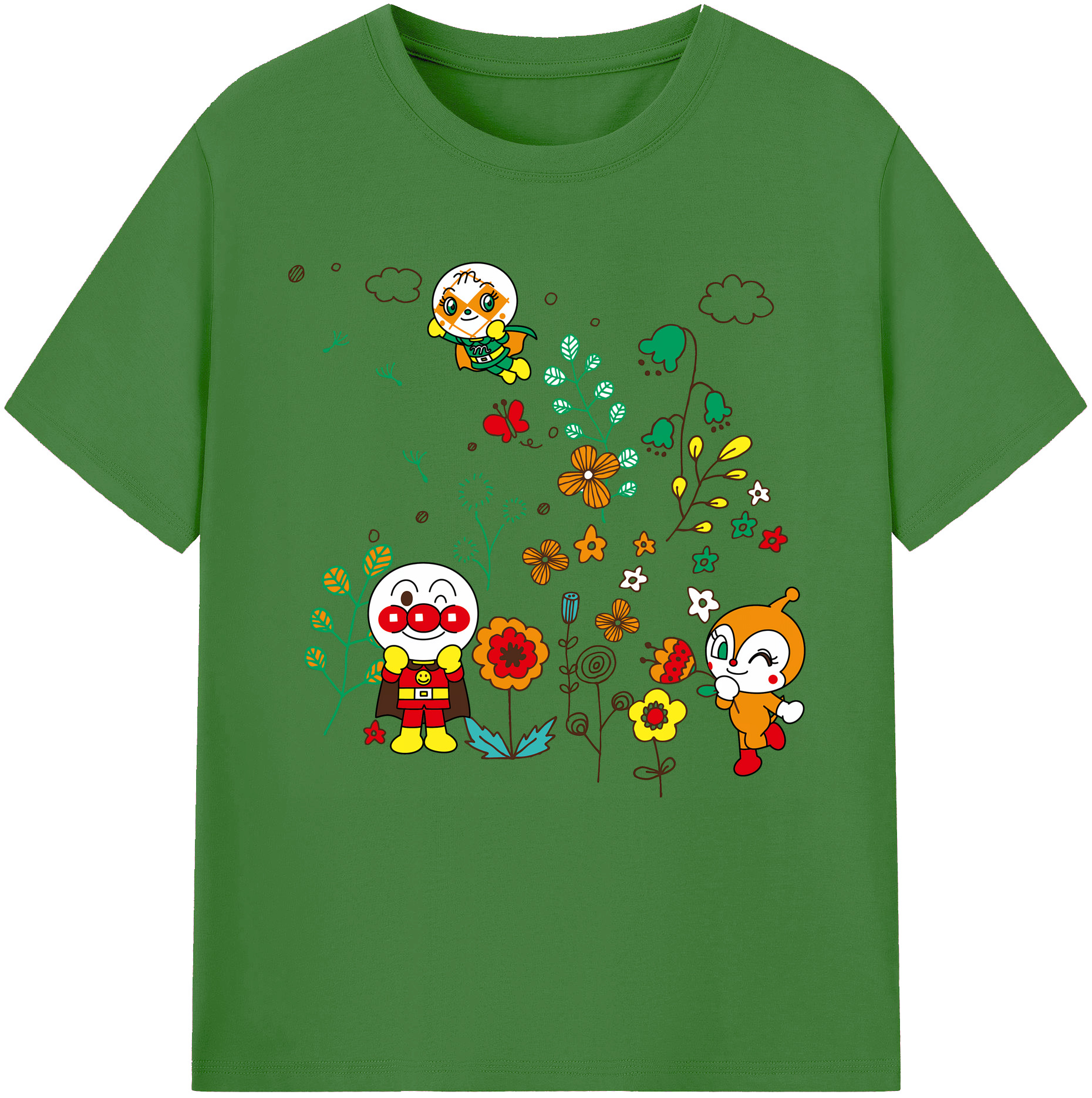 （画像用） アンパンマン Anpanman レディースカジュアルプリントTシャツ（綿100％）